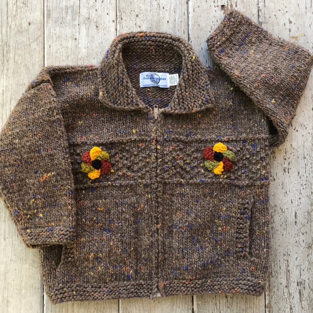 THE SWEATER VENTURE zip wool sweater/ecuador